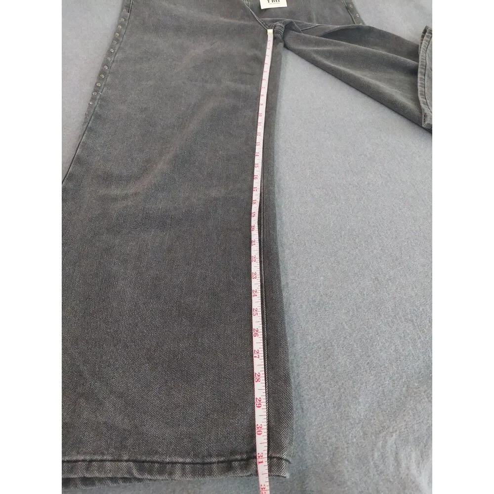 NWT YMI High Rise Wide Leg Studded Gray Jeans Size 9/29
